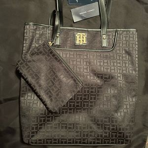Tommy Hilfiger black tote purse